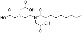 N-(2-(Bis(carboxymethyl)amino]ethyl)-N-(1-oxononyl)glycine molecular structure (CAS 199387-97-8)