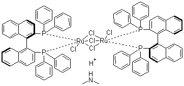 结构式 CAS# 199684-47-4, 三(mu-氯)双[(R)-(+)-2,2'-双(二苯基膦)-1,1'-联萘]二氯化二钌二甲基铵盐