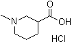 structure of CAS# 19999-64-5, N-Methylpiperidine-3-carboxylic acid hydrochloride;1-Methylpiperidine-3-carboxylic acid hydrochloride