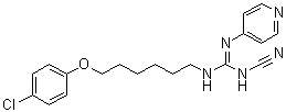 N-[6-(4-Chlorophenoxy)hexyl]-N'-cyano-N''-4-pyridinylguanidine molecular structure (CAS 200484-11-3)