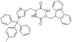 N-(9-芴甲氧羰基)-N'-(4-甲基三苯甲基)-D-组氨酸分子结构 (CAS 200926-19-8)