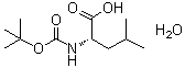 N-[叔丁氧羰基]-L-亮氨酸一水合物分子结构 (CAS 200936-87-4)