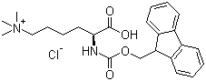Fmoc-N',N',N'-三甲基-L-赖氨酸氯化物分子结构 (CAS 201004-29-7)