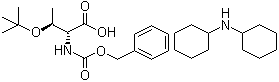 N-[苄氧羰基]-O-苄基-D-苏氨酸二环己基铵盐分子结构 (CAS 201275-65-2)
