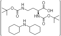 (S)-2,4-双[[叔丁氧羰基]氨基]丁酸和 N-环己基环己胺的化合物分子结构 (CAS 201472-66-4)
