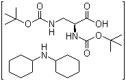 N-[(tert-Butoxy)carbonyl]-3-[[(tert-Butoxy)carbonyl]amino]-L-alanine compd. with N-cyclohexylcyclohexanamine molecular structure (CAS 201472-68-6)