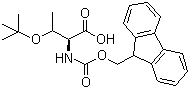 N-芴甲氧羰基-L-别苏氨酸叔丁醚分子结构 (CAS 201481-37-0)