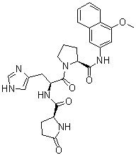 5-氧代-L-脯氨酰-L-组氨酰-N-(4-甲氧基-2-萘基)-L-脯氨酰胺分子结构 (CAS 201982-88-9)