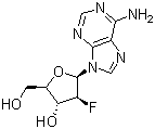 structure of CAS# 20227-41-2, 9-(2-Deoxy-2-fluoro-beta-D-arabinofuranosyl)adenine;9-(2-Deoxy-2-fluoro-beta-D-arabinofuranosyl)-9H-purin-6-amine