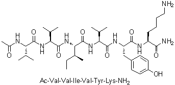 N-Acetyl-L-valyl-L-valyl-L-isoleucyl-L-valyl-L-tyrosyl-L-lysinamide molecular structure (CAS 2022956-52-9)