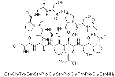 L-Serylglycyl-L-tyrosyl-L-seryl-L-seryl-L-prolylglycyl-L-seryl-L-prolylglycyl-L-threonyl-L-prolylglycyl-L-serinamide molecular structure (CAS 2022956-61-0)