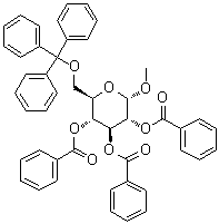 甲基 2,3,4-三-O-苯甲酰基-6-O-三苯甲基-alpha-D-吡喃葡萄糖苷分子结构 (CAS 20231-39-4)