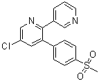 5-氯-3-[4-(甲基磺酰基)苯基]-2,3'-联吡啶分子结构 (CAS 202409-31-2)