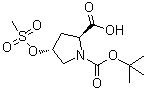结构式 CAS# 202477-59-6, (2S,4R)-4-[(甲磺酰基)氧基]-1,2-吡咯烷二甲酸 1-叔丁酯