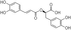 structure of CAS# 20283-92-5, Rosmarinic acid ;(R)-O-(3,4-Dihydroxycinnamoyl)-3-(3,4-dihydroxyphenyl)lactic acid; 3,4-Dihydroxycinnamic acid (R)-1-carboxy-2-(3,4-dihydroxyphenyl)ethyl ester