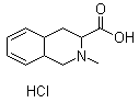 结构式 CAS# 20335-68-6, 1,2,3,4-四氢-2-甲基-3-异喹啉甲酸盐酸盐