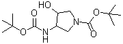 3-[[(1,1-Dimethylethoxy)carbonyl]amino]-4-hydroxy-1-pyrrolidinecarboxylic acid 1,1-dimethylethyl ester molecular structure (CAS 203434-46-2)