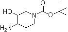 structure of CAS# 203503-03-1, tert-Butyl 4-amino-3-hydroxypiperidine-1-carboxylate;1,1-Dimethylethyl 4-amino-3-hydroxy-1-piperidinecarboxylate