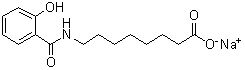 structure of CAS# 203787-91-1, Salcaprozate sodium;Sodium 8-(salicyloylamino)octanoate; Sodium 8-[(2-hydroxybenzoyl)amino]caprylate; Sodium 8-[(2-hydroxybenzoyl)amino]octanoate; Sodium N-[8-(2-hydroxybenzoyl)amino]caprylate