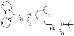 (S)-7-[(tert-Butoxycarbonyl)amino]-3-[[[(9H-fluoren-9-yl)methoxy]carbonyl]amino]heptanoic acid molecular structure (CAS 203854-47-1)