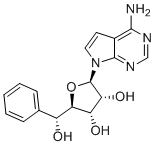 (2R,3R,4S,5R)-2-(4-aminopyrrolo[2,3-d]pyrimidin-7-yl)-5-[(R)-hydroxy(phenyl)methyl]oxolane-3,4-diol molecular structure (CAS 2040291-27-6)