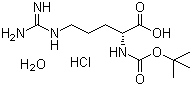 N-(叔丁氧羰基)-D-精氨酸盐酸盐单水合物分子结构 (CAS 204070-00-8)