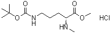 N5-[(1,1-Dimethylethoxy)carbonyl]-N2-methyl-D-ornithine methyl ester hydrochloride (1:1) molecular structure (CAS 2044710-39-4)