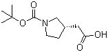 structure of CAS# 204688-60-8, (R)-N-Boc-3-pyrrolidineacetic acid;(R)-(1-Boc-Pyrrolidin-3-yl)-acetic acid