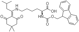 结构式 CAS# 204777-78-6, N-芴甲氧羰基-N'-[1-(4,4-二甲基-2,6-二氧代环己基亚甲基)-3-甲基丁基]-L-赖氨酸