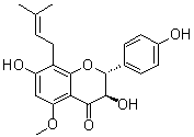 (2R)-3beta,7,4'-三羟基-5-甲氧基-8-(gamma,gamma-二甲基烯丙基)黄烷酮分子结构 (CAS 204935-85-3)