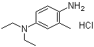 structure of CAS# 2051-79-8, 4-(N,N-Diethyl)-2-methyl-p-phenylenediamine monohydrochloride;2-Amino-5-diethylaminotoluene monohydrochloride; Color developing agent CD-2