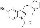 结构式 CAS# 205369-12-6, (R)-N-乙酰基-5-溴-3-(N-甲基吡咯烷-2-基甲基)-1H-吲哚