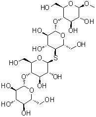 甲基 O-beta-D-吡喃葡萄糖基-(1→4)-S-beta-D-吡喃葡萄糖基-(1→4)-O-4-硫代-beta-D-吡喃葡萄糖基-(1→4)-beta-D-吡喃葡萄糖苷分子结构 (CAS 205451-26-9)