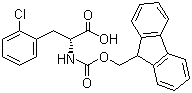 结构式 CAS# 205526-22-3, Fmoc-D-2-氯苯丙氨酸; N-(9-芴甲氧羰酰基)-D-2-氯苯丙氨酸
