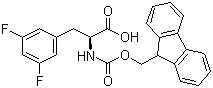 结构式 CAS# 205526-24-5, N-芴甲氧羰基-3,5-二氟-L-苯丙氨酸