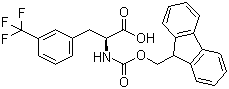 structure of CAS# 205526-27-8, Fmoc-L-3-Trifluoromethylphenylalanine;Fmoc-Phe(3-CF3)-OH; Fmoc-L-Phe(3-trifluoromethyl)-OH; Fluorenylmethoxycarbonyl-L-3-trifluoromethylphenylalanine