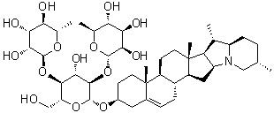 structure of CAS# 20562-03-2, alpha-Chaconine;(3beta)-Solanid-5-en-3-yl O-6-deoxy-alpha-L-mannopyranosyl-(1→2)-O-[6-deoxy-alpha-L-mannopyranosyl-(1→4)]-beta-D-glucopyranoside