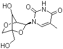 1-(2'-O,4-C-Methylene-beta-D-ribofuranosyl)thymine molecular structure (CAS 206055-67-6)