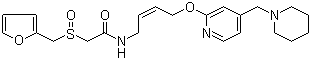 2-[(2-Furanylmethyl)sulfinyl]-N-[(2Z)-4-[[4-(1-piperidinylmethyl)-2-pyridinyl]oxy]-2-buten-1-yl]acetamide molecular structure (CAS 206449-93-6)