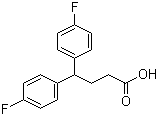 structure of CAS# 20662-52-6, 4,4-Bis(4-fluorophenyl)butyric acid