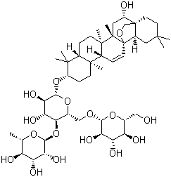 structure of CAS# 20736-08-7, Saikosaponin C;(3beta,4alpha,16beta)-13,28-Epoxy-16,23-dihydroxyolean-11-en-3-yl O-6-deoxy-alpha-L-mannopyranosyl-(1-4)-O-beta-D-glucopyranosyl-(1-6)-beta-D-glucopyranoside