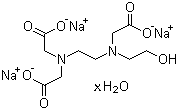 结构式 CAS# 207386-87-6, N-[2-[双(羧基甲基)氨基]乙基]-N-(2-羟基乙基)甘氨酸三钠盐水合物