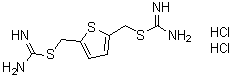 structure of CAS# 2076-91-7, Carbamimidothioic acid 2,5-thiophenediylbis(methylene) ester dihydrochloride;NSC 55712