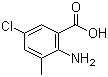 structure of CAS# 20776-67-4, 2-Amino-5-chloro-3-methylbenzoic acid