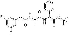 结构式 CAS# 208255-80-5, DAPT; (2S)-N-[N-(3,5-二氟苯乙酰基)-L-丙氨酰]-2-苯基甘氨酸叔丁酯