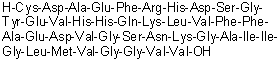 L-Cysteinyl-L-alpha-aspartyl-L-alanyl-L-alpha-glutamyl-L-phenylalanyl-L-arginyl-L-histidyl-L-alpha-aspartyl-L-serylglycyl-L-tyrosyl-L-alpha-glutamyl-L-valyl-L-histidyl-L-histidyl-L-glutaminyl-L-lysyl-L-leucyl-L-valyl-L-phenylalanyl-L-phenylalanyl-L-alanyl-L-alpha-glutamyl-L-alpha-aspartyl-L-valylglycyl-L-seryl-L-asparaginyl-L-lysylglycyl-L-alanyl-L-isoleucyl-L-isoleucylglycyl-L-leucyl-L-methionyl-L-valylglycylglycyl-L-valyl-L-valine molecular structure (CAS 208266-35-7)