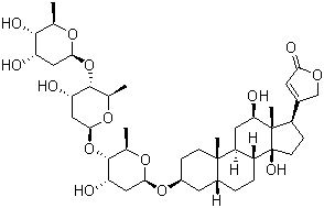 结构式 CAS# 20830-75-5, 地高辛; 狄高辛; 异羟基洋地黄毒苷; 毛地黄叶毒苷
