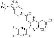 N-[(1R)-3-[5,6-Dihydro-3-(trifluoromethyl)-1,2,4-triazolo[4,3-a]pyrazin-7(8H)-yl]-3-oxo-1-[(2,4,5-trifluorophenyl)methyl]propyl]-L-aspartic acid molecular structure (CAS 2088771-60-0)