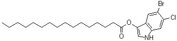 十六烷酸 5-溴-6-氯-1H-吲哚-3-基酯分子结构 (CAS 209347-97-7)