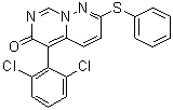 结构式 CAS# 209409-98-3, 5-(2,6-二氯苯基)-2-(苯硫基)-6H-嘧啶并[1,6-b]哒嗪-6-酮